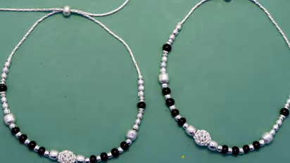 Black beads silver Payal designs 1