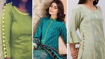 50 Rs Button Decor Hacks Turns Simple Kurti Designer