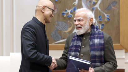 satya nadella meets pm modi
