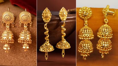 Double Layer 7 gram Gold Jhumka Traditional Ideas 22Kt Style