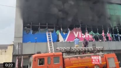 ambala news fire breaks out at a vishal mega mart 