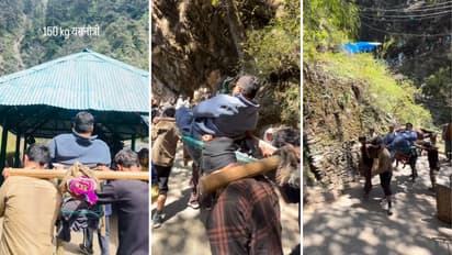 Viral Yamunotri Yatra Video Sparks Debate as Four Men Carry Heavy Pilgrim Uphill