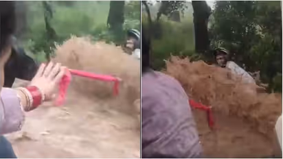 Newlywed Family Save Biker Swept Into Chamba Flash Flood As Women Join Dupattas To Rescue Him