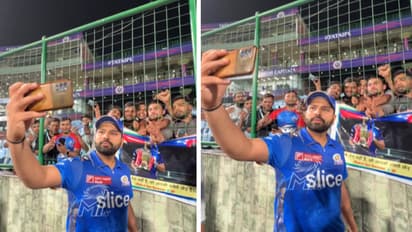Rohit Sharma take selfie with fans