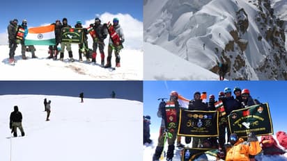 Military personnel scale Mount Shahi Kangri and Mount Silver Peak in Ladakh