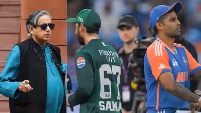 Shashi Tharoor and photo from India-Pak match