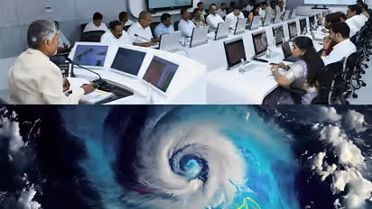 Cyclone Montha: Andhra CM Chandrababu Naidu at 24×7 real-time monitoring center. (PhotoX@ncbn)