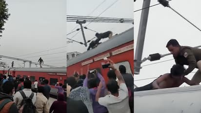 UP Cop Risks Life To Pull Man Off Moving Train Roof, Internet Praises Him