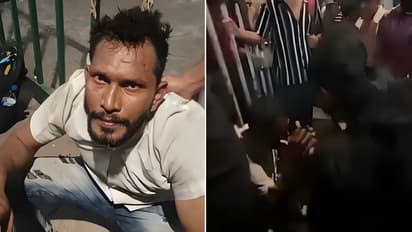 Navi Mumbai crime man thrashed with slippers over harassing woman viral video