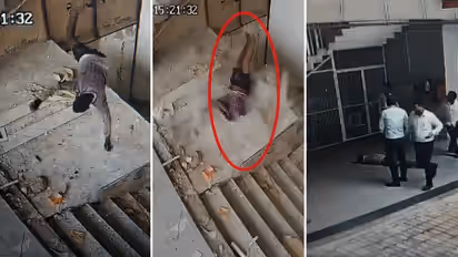 Uttar Pradesh School Painter Fall Video Basti School Accident Man Dies After Falling From Third Floor
