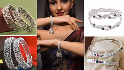 Silver Bangles Fancy Design Looks Like Platinum Jewellery