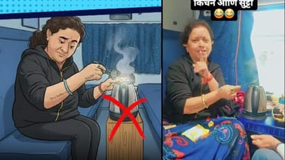 Woman Cooks Maggi In Train Kettle