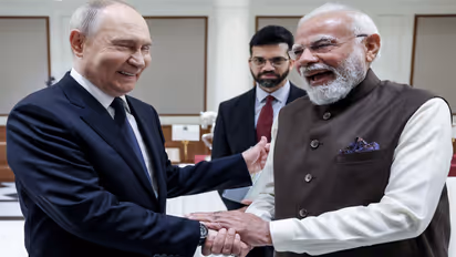 Vladimir Putin with Modi
