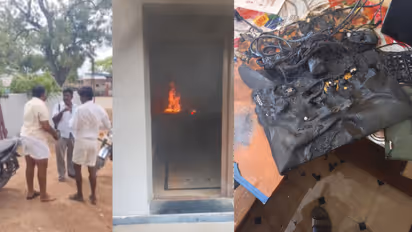 Farmer sets fire to GESCOM office for power cut! Farmer sets fire to GESCOM office for power cut!