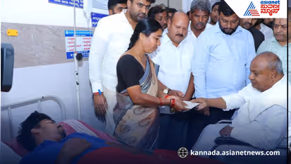 HDD visits injured in Hassan tragedy hospital in wheelchair