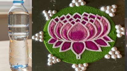 rangoli water bottle trick