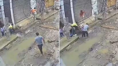 8-Year-Old Haryana Boy Falls Into Open Drain: Man's Split-Second Rescue Caught On CCTV