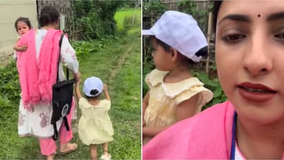 Assam Teacher Takes Twin Daughters Along for Census Duty