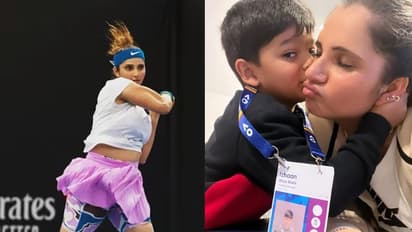 Sania Mirza celebrates victory with son Izhaan Malik