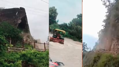 Heavy Rainfall Landslide Fort Collapse Tractor Swept Away
