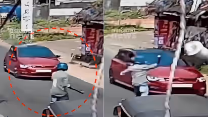 Tirur Road Rage Viral Video Man Throws Stone At Moving Car After Bike Dispute In Kerala