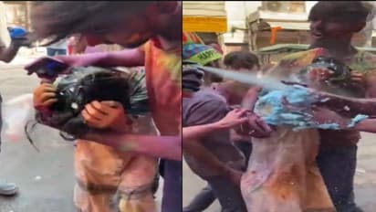  japanese girl holi delhi 