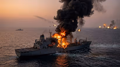 US-Navy-ship-on-fire