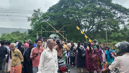 pick up van hit railway gate collapsed