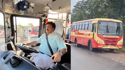 minsiter kb ganeshkumar test drives new ksrtc bus