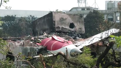 Wreckage of ill-fated London-bound Air India flight on rooftop of doctors' hostel