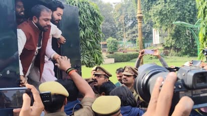 Youth Congress protests anti unemployment rally in Varanasi