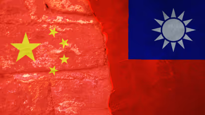 China and Taiwan's flags