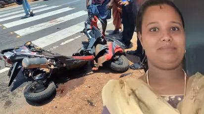 car hits scooter in paravur woman died husband udnder treatment