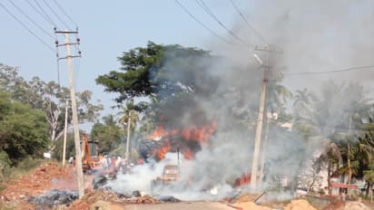 ವಿದ್ಯುತ್ ತಂತಿ ಸ್ಪರ್ಶಿಸಿ ಟ್ರ್ಯಾಕ್ಟರ್ ಭಸ್ಮ
