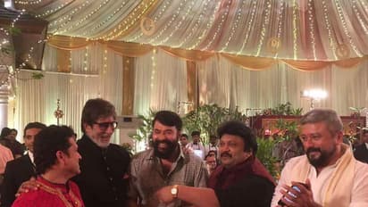 Exclusive Pics: Mammootty at a filmy party with Amitabh