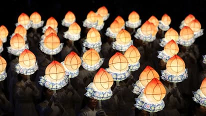 This is nirvana! Delicate, colourful lanterns adorn Seoul's streets for Buddha Jayanti