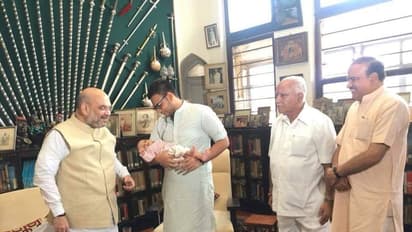 ಮೈಸೂರು ಮಹಾರಾಜರ ಪುತ್ರನೊಂದಿಗೆ ಅಮಿತ್ ಶಾ