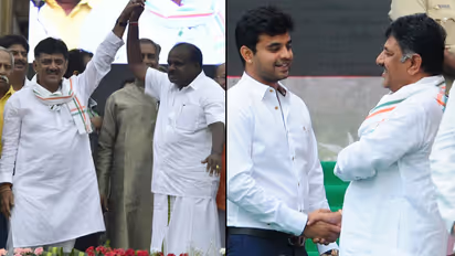 Prajwal Revanna and DK Shivakumar bonding: Not just a handshake but a mark of support for 2019 General Elections