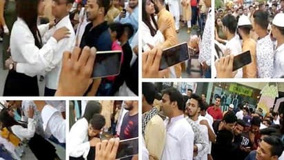 దేవుడా..! లైన్లో నిలబెట్టి మరీ హాగ్ లు ఇచ్చిన యువతి