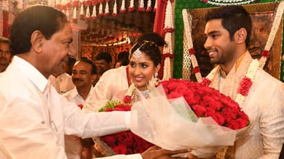 చేవేళ్ల ఎంపీ కొడుకు అనిందిత్ రెడ్డితో శ్రియా భూపాల్ పెళ్లి: కేసీఆర్, సినీ తారలు