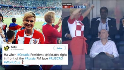 ರಷ್ಯಾ ಪ್ರಧಾನಿ ಎದುರು ಕ್ರೊವೇಷಿಯಾ ಅಧ್ಯಕ್ಷೆ ಸಂಭ್ರಮ: ವಿಡಿಯೋ ವೈರಲ್..!