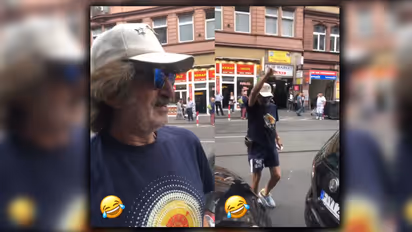 Watch Shakti Kapoor jigging away in Frankfurt to his dialogue from Chaalbaaz!