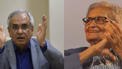Niti Aayog vice chairman Rajiv Kumar 'challenges' Amartya Sen