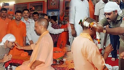 ‘‘ముఖ్యమంత్రే నా గురువు’’.. యోగికి పూజ చేసి ఆశీర్వాదం తీసుకున్న పోలీసు.. విమర్శలు