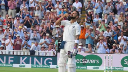 ಭಾರತ-ಇಂಗ್ಲೆಂಡ್ ಟೆಸ್ಟ್: ಶತಕ ಸಿಡಿಸಿ ಅಬ್ಬರಿಸಿದ ನಾಯಕ ವಿರಾಟ್ ಕೊಹ್ಲಿ!