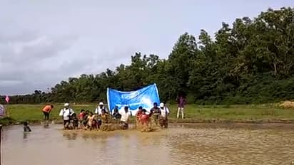 ಕೆಸರುಗದ್ದೆ ಓಟ ಓಡಿದ ಶಾಸಕ ಕುಮಾರಸ್ವಾಮಿ