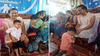 భార్యకు విడాకులు: పిల్లల కోసం తల్లి వేషంలో స్కూల్కెళ్లిన తండ్రి