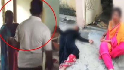 అక్రమ సంబంధంపై ప్రశ్నించిన భార్యా, అత్తలపై దాడిచేసిన ఎస్సై (వీడియో)