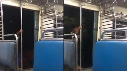 ಚಲಿಸುತ್ತಿರುವ ರೈಲಿನಲ್ಲಿ ಯುವತಿಯ ಸ್ಟಂಟ್! ಕ್ಯಾಮೆರಾದಲ್ಲಿ ಸೆರೆ