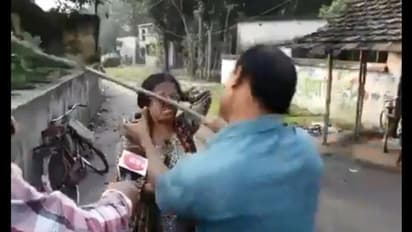 బీజేపీ మహిళా కార్యకర్తపై అధికార పార్టీ నేతల దాడి(వీడియో)